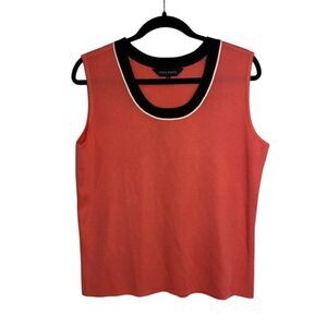 Ming Wang Ribbed Scoop Neck‎ Sleeveless Tank, Peach/Pink size XL